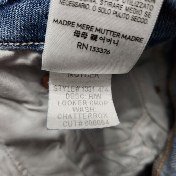 Mother The High Waisted Looker Crop Chatterbox Jeans Size 28 - Picture 7 of 8
